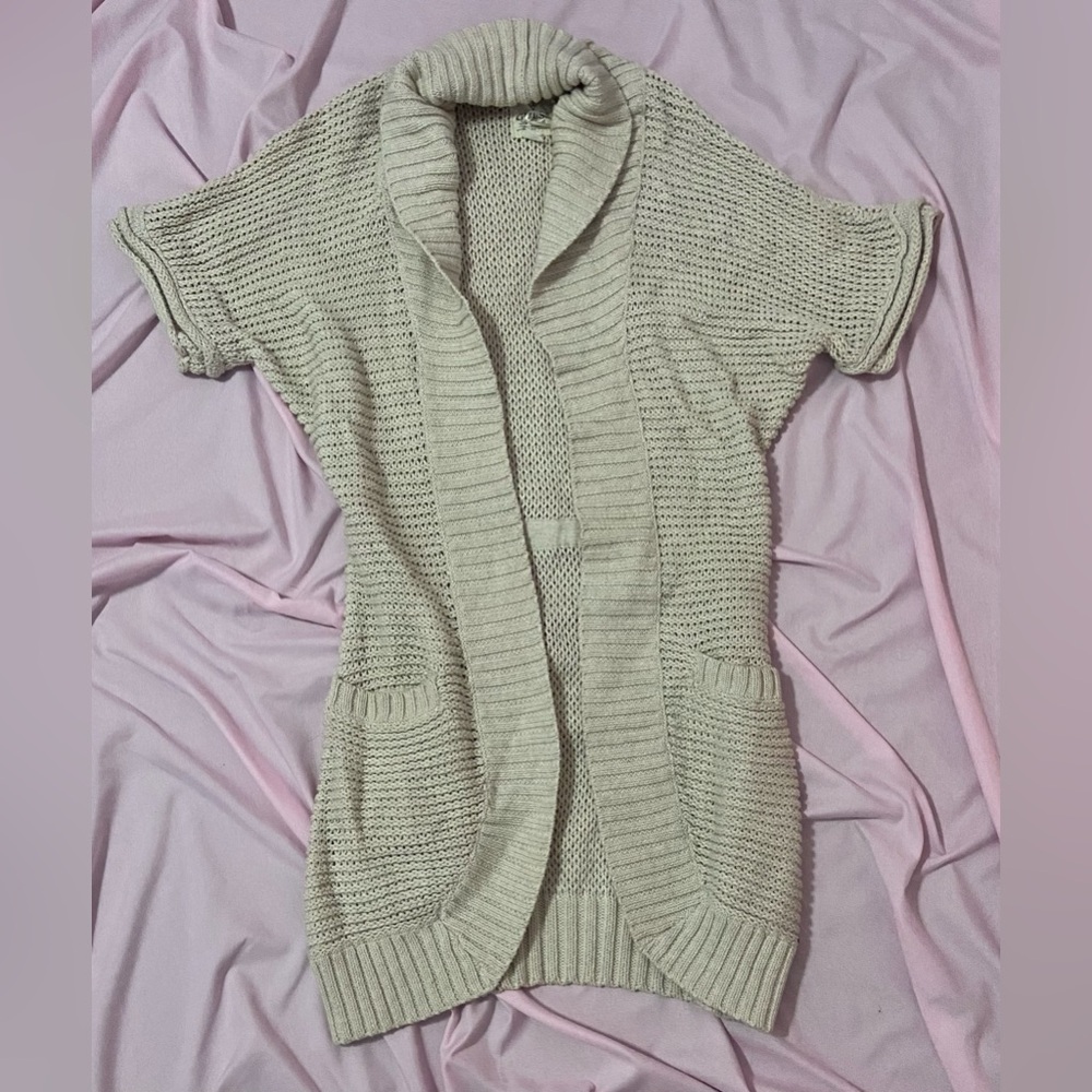 sleeveless wool long cardigan